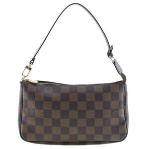 LOUIS VUITTON Authentic Brown Damier Canvas Pouch